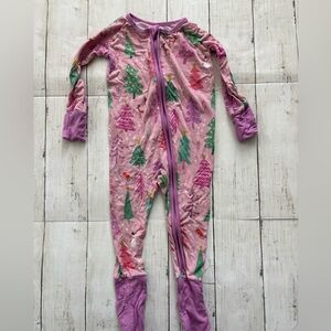 Little Sleepies Pink and Green Tree Footies